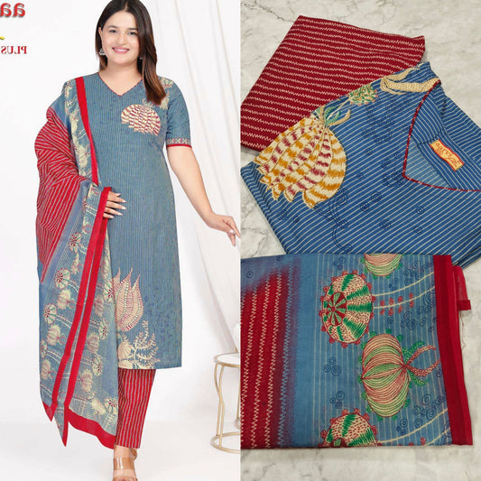 Blue Aarvi Pure Cotton Suit
