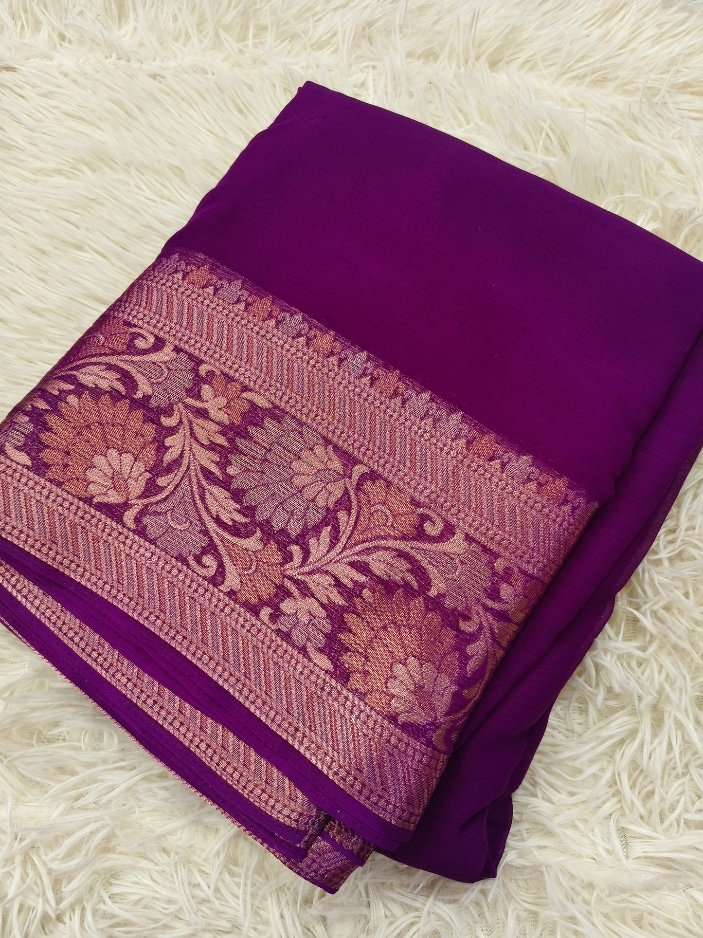Magenta designer Georgette saree