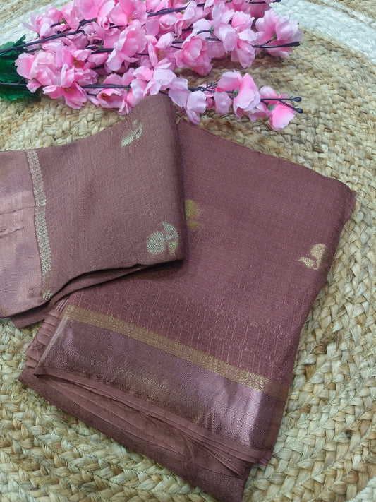 Burgundy Viscose silk saree