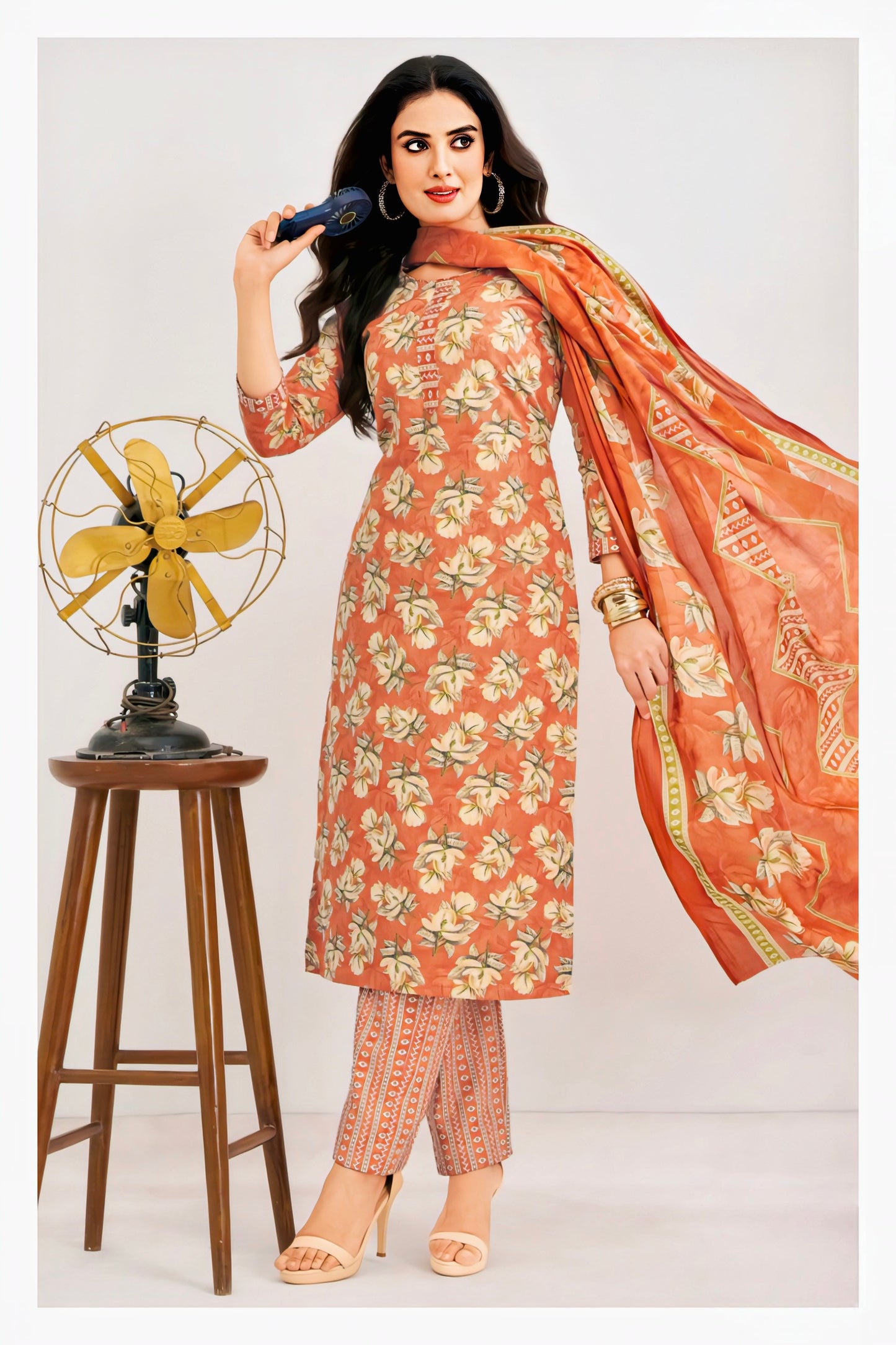 Orange pure cotton suits