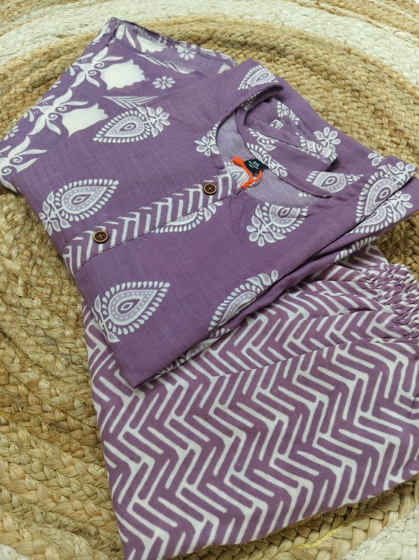 Lavender Cotton sets with duppatta