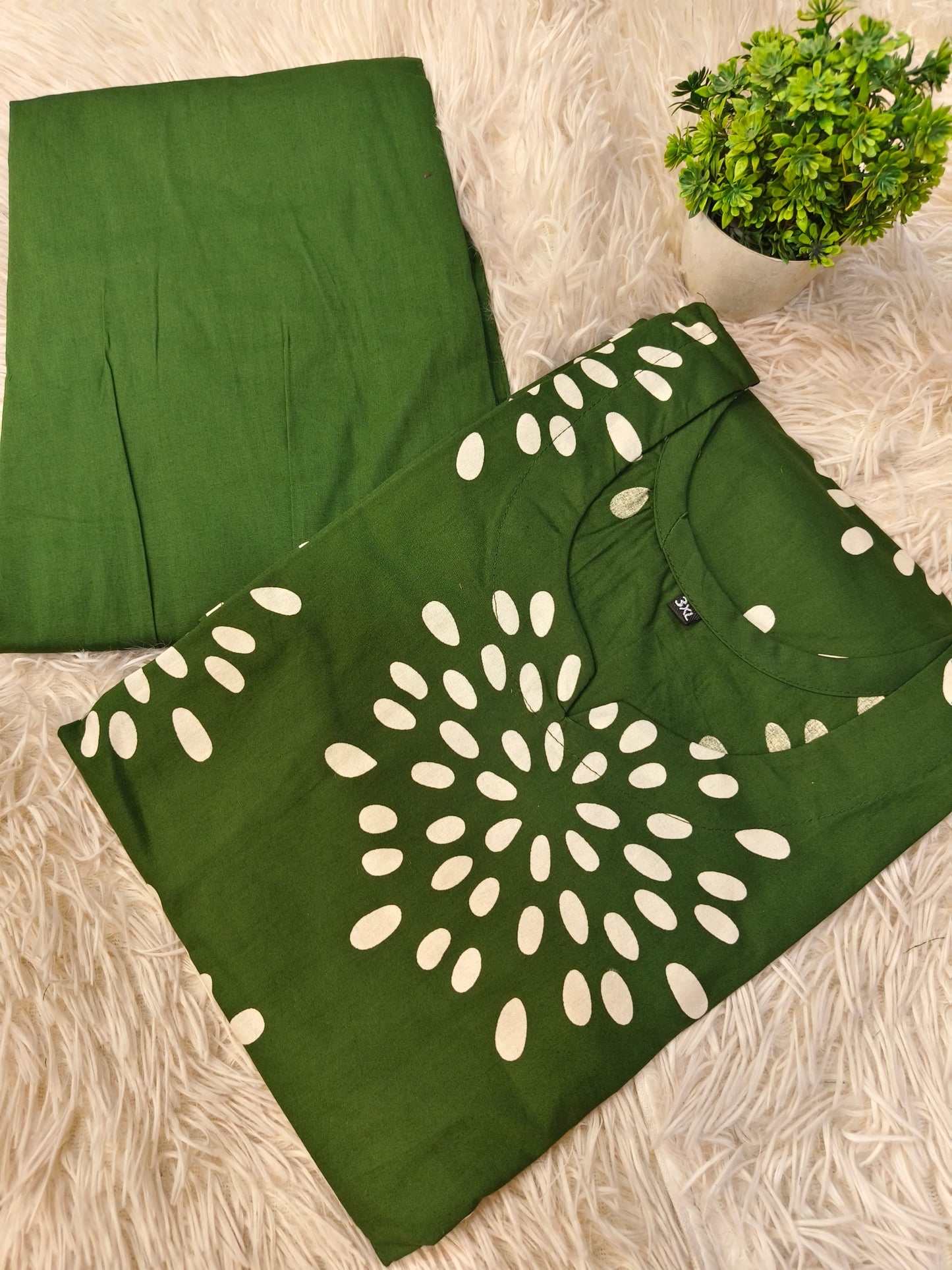 Green cotton cord suits