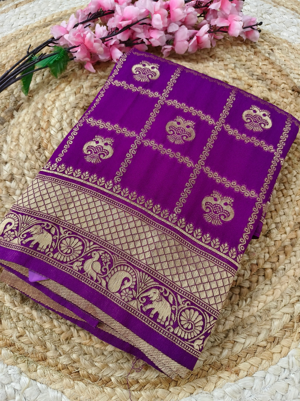Wine Georgette silk saree
