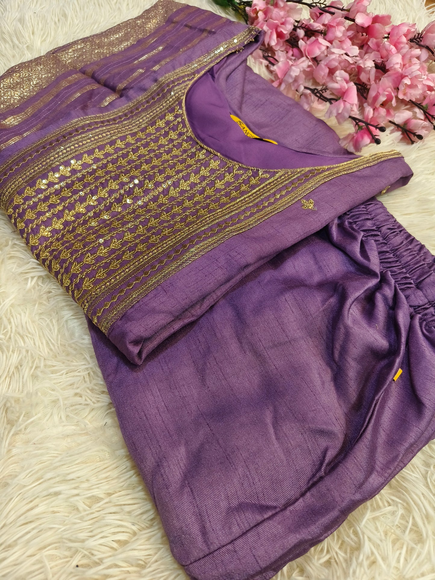 Lavender designer straight cut Suit