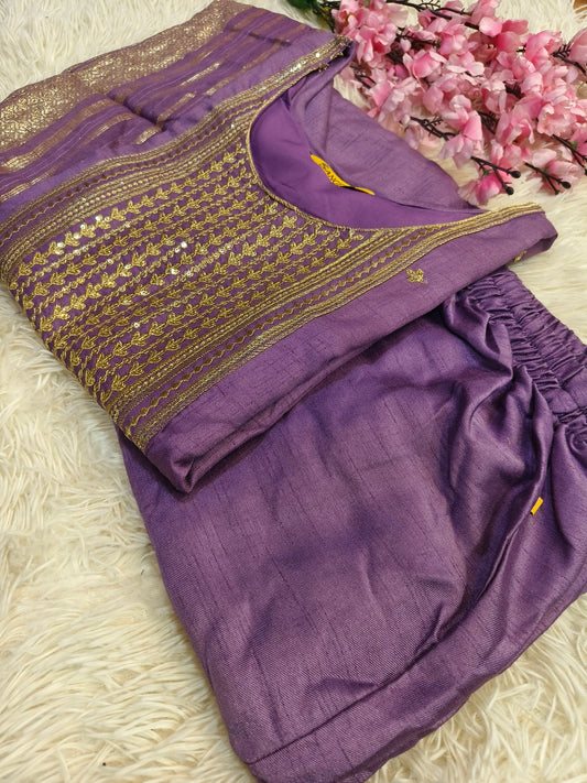 Lavender designer straight cut Suit