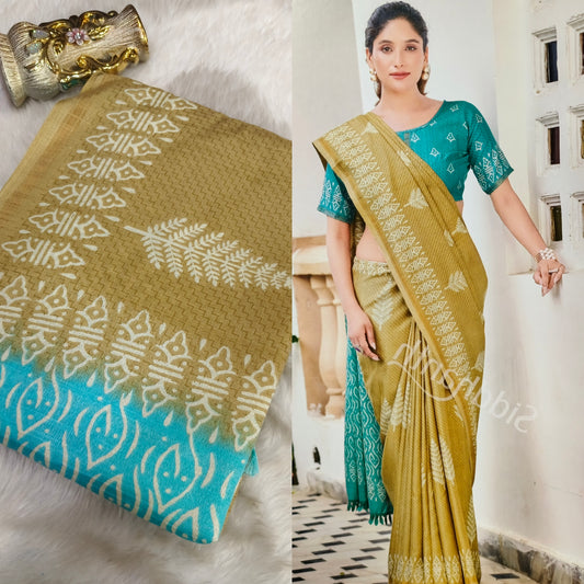 Light Brown Tussar silk saree