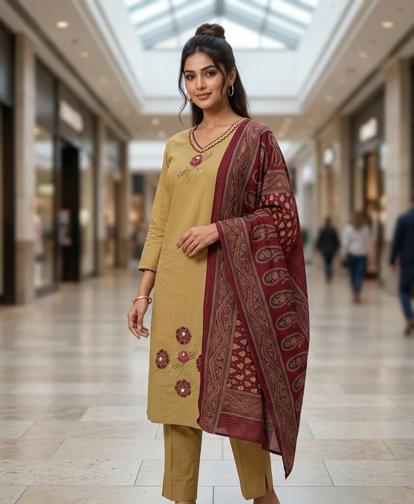 Beige pure cotton suits