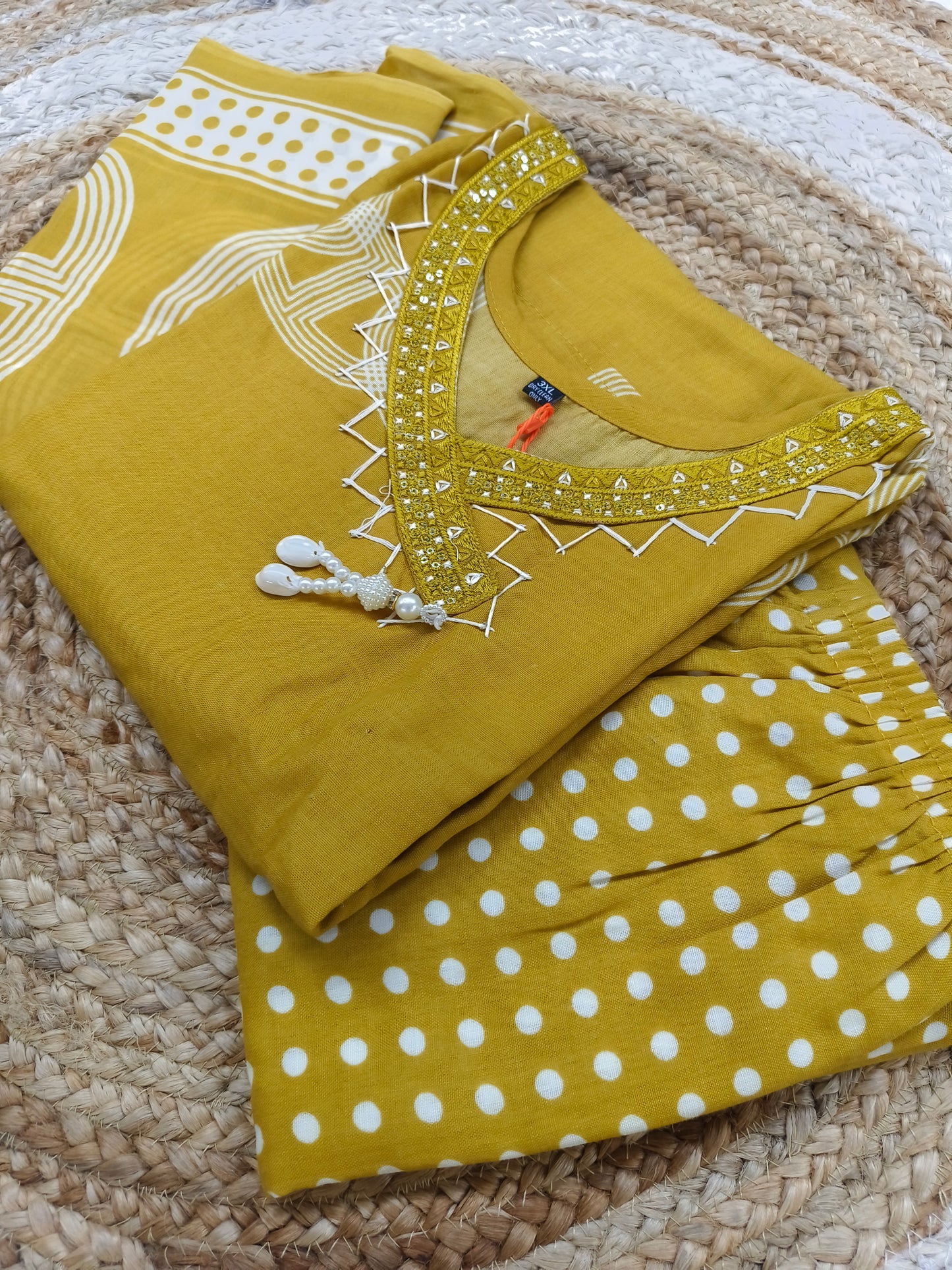 Yellow cotton sets with duppata