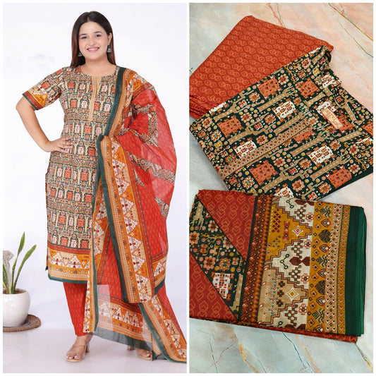 Green Aarvi Pure Cotton Suit