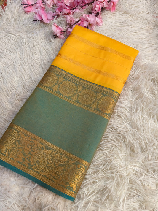 Yellow Soft semi silk saree