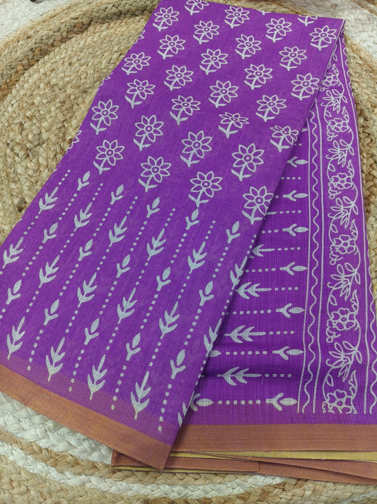 Baby Pink Lenin cotton saree