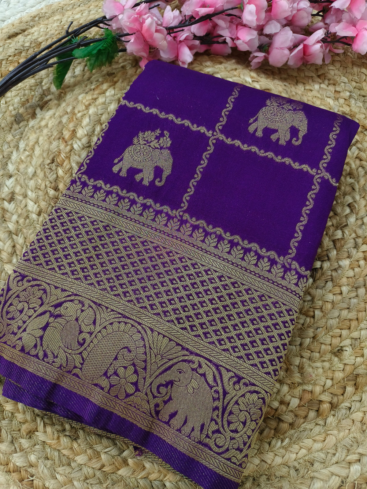 Purple Georgette silk saree