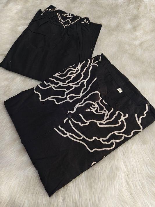 Black pure cotton Cord Set