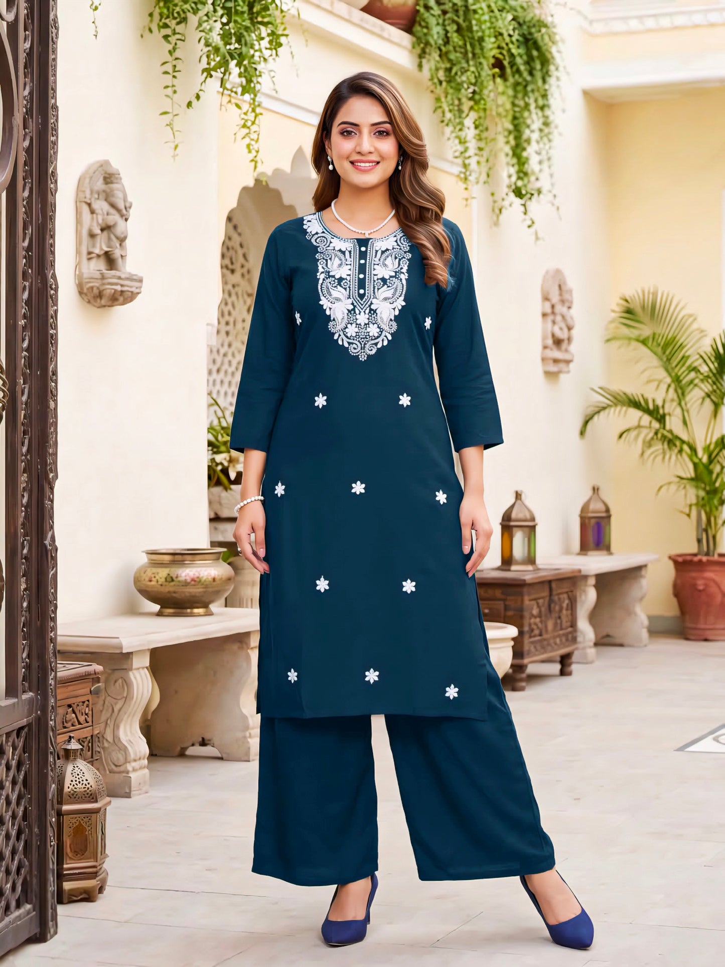 Peacock Blue Elegant Cord set