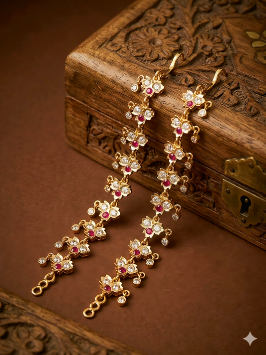 White with Ruby Ear chain
