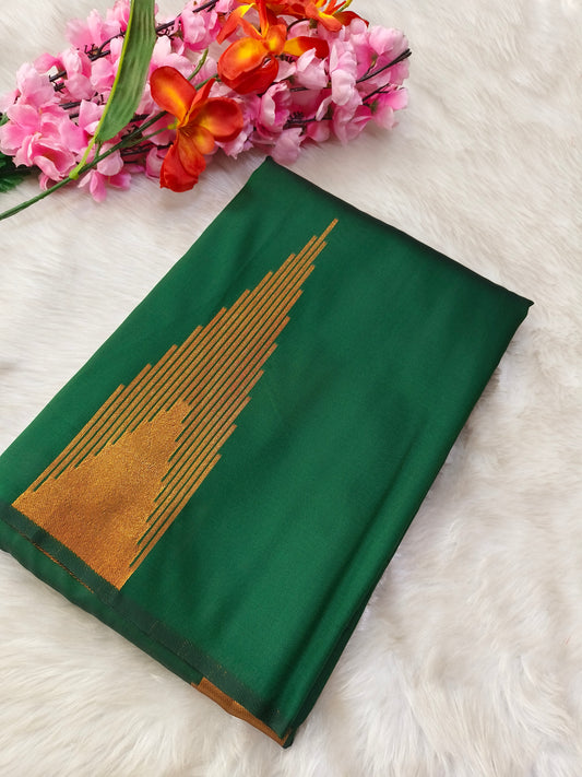 Green semi viscose silk saree
