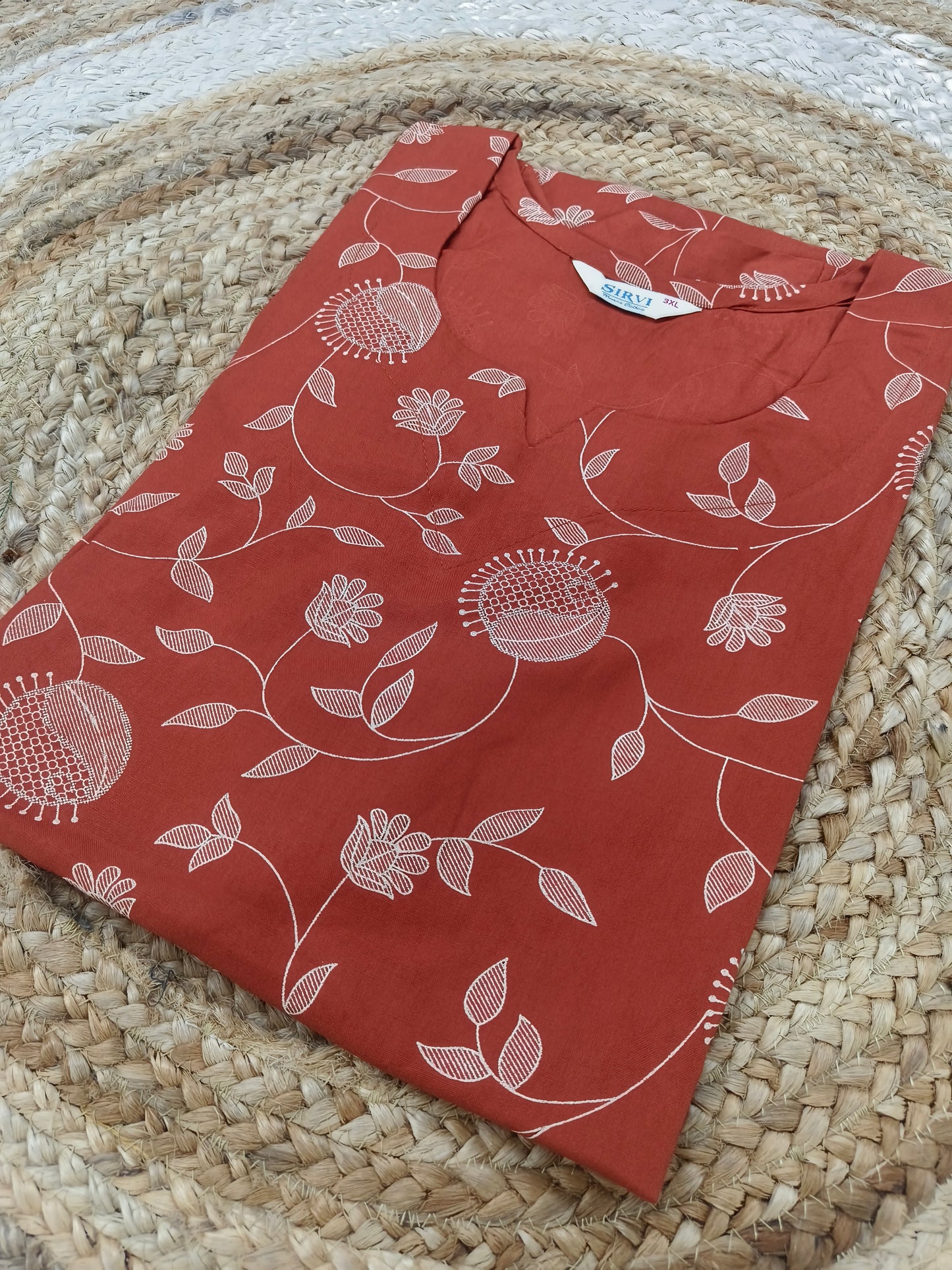 Rustic Orange Rayon straight kurta