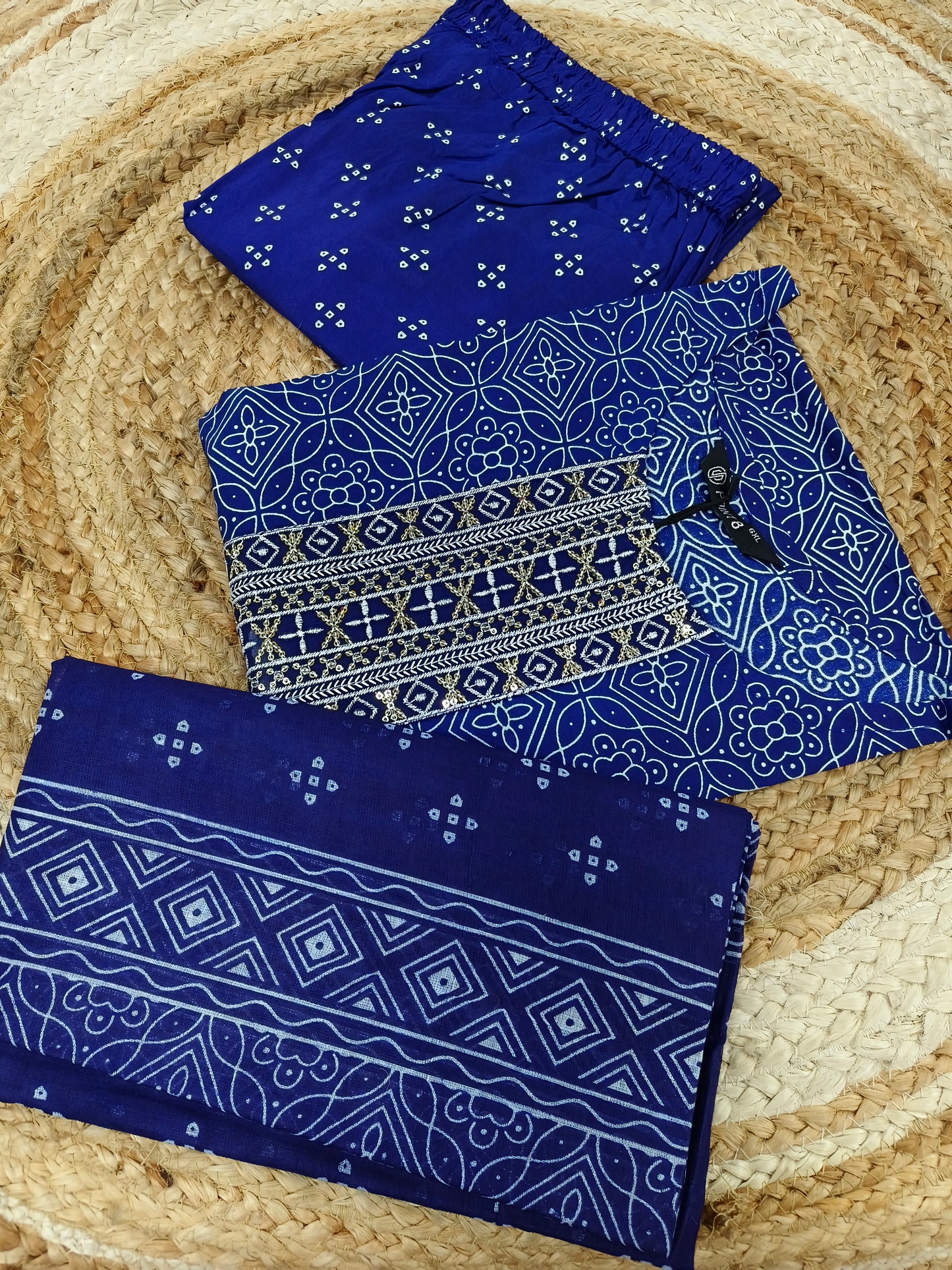 Blue Pure cotton Anarkali suit