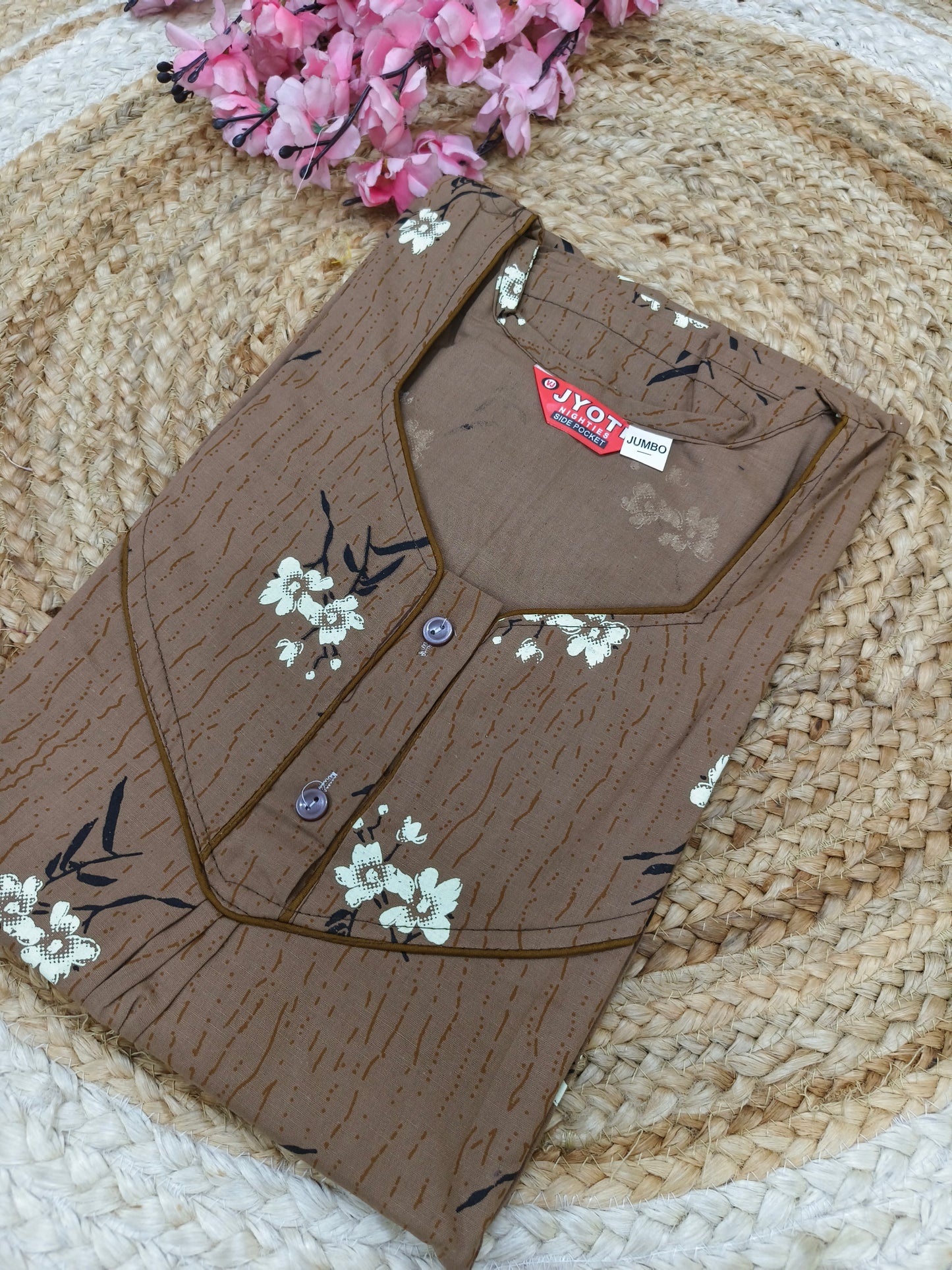 Brown pure cotton Nighty