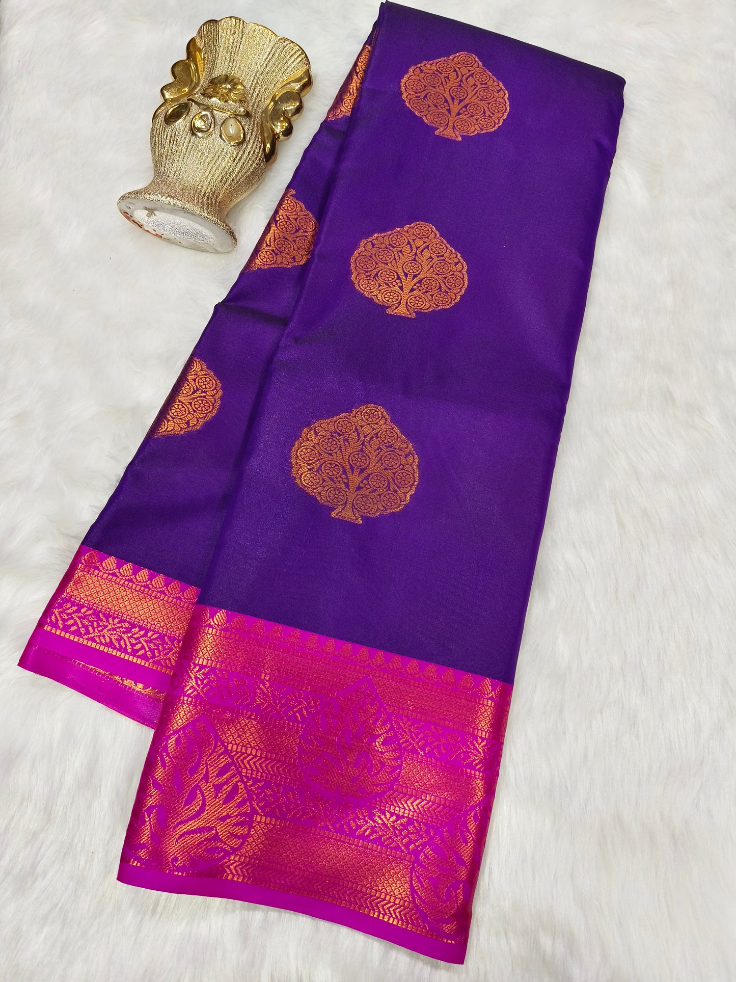 Purple Semi silk saree