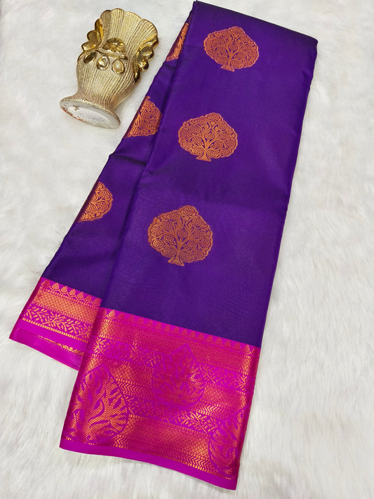Purple Semi silk saree