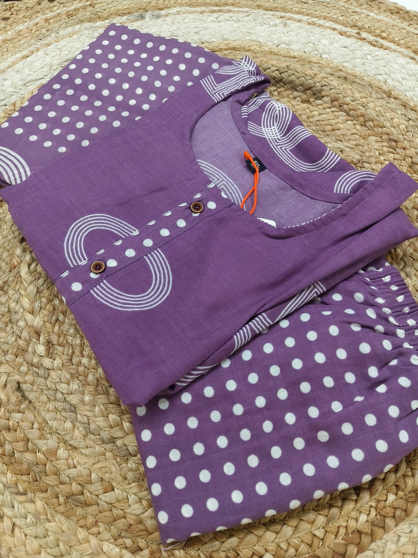 Lavender Cotton sets with duppatta