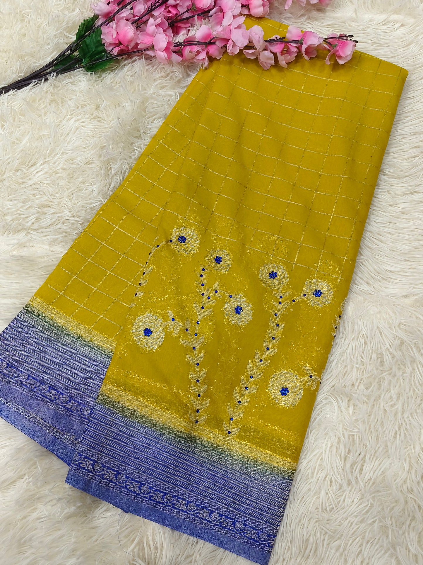 Boutique style designer Georgette silk saree