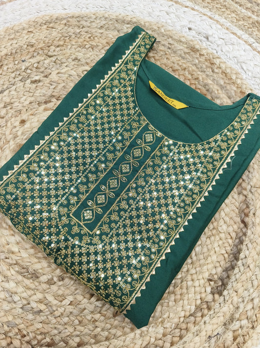 Green Side cut Kurti