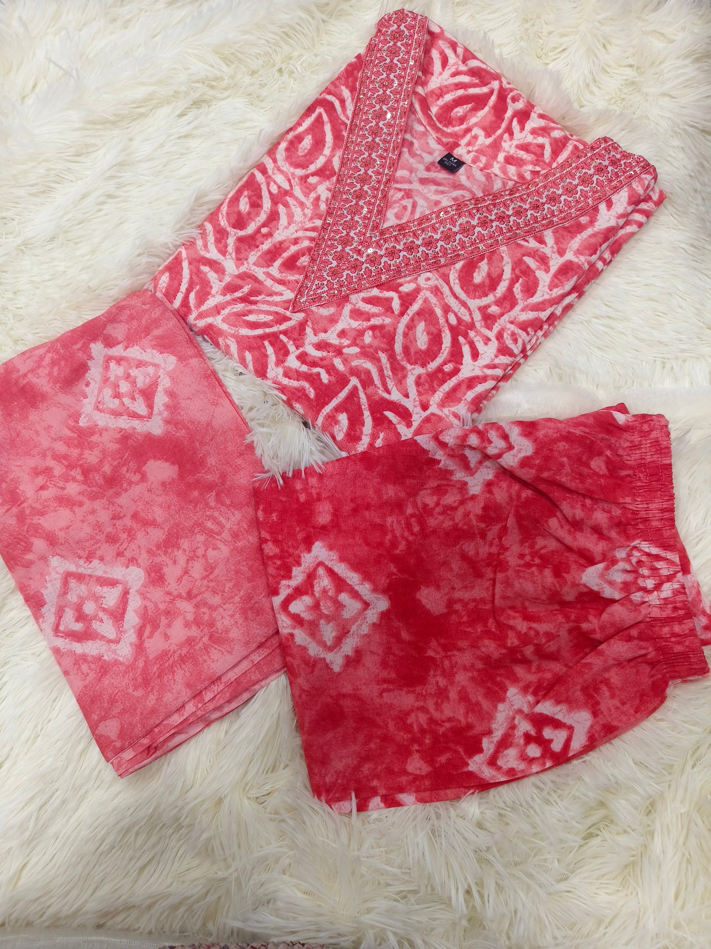 Peach Cotton sets with duppata