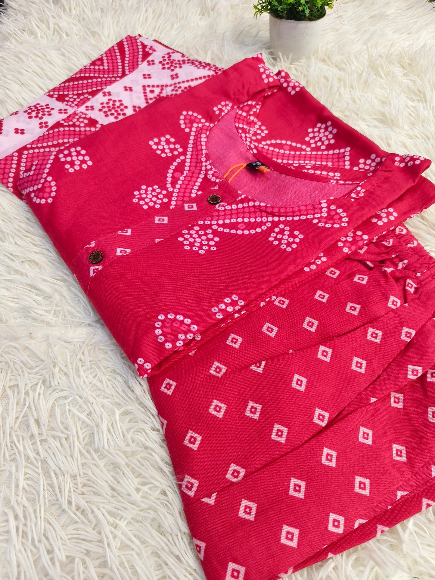 Pink  Cotton sets with duppata
