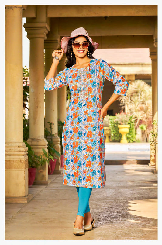 Light Blue cotton kurta