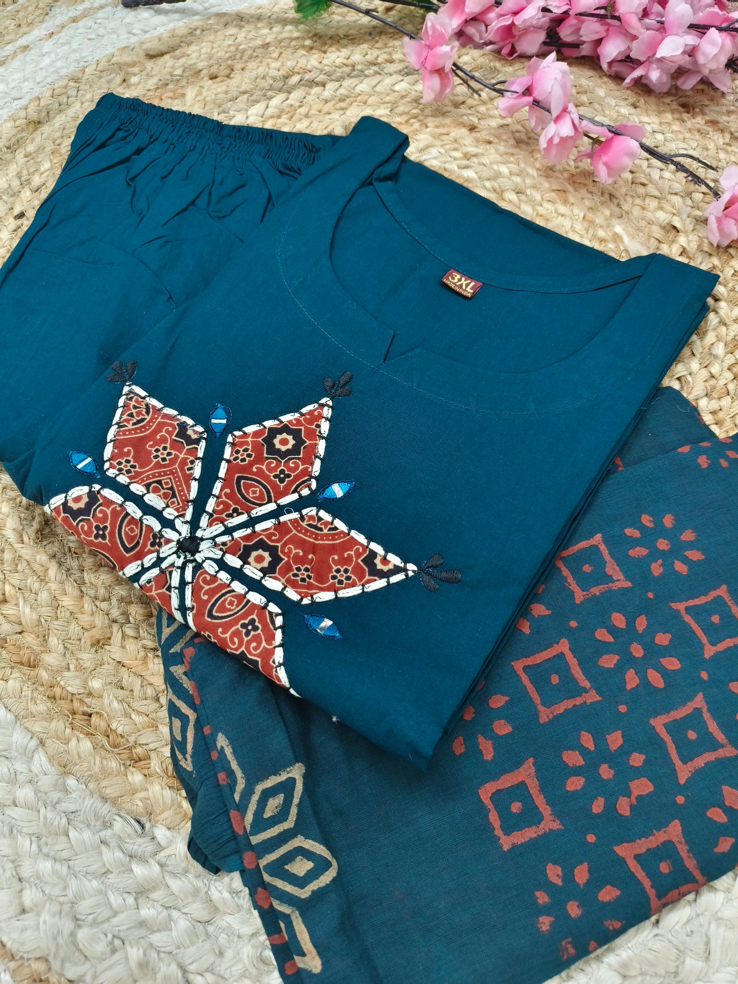 Blue Cotton salwar suit