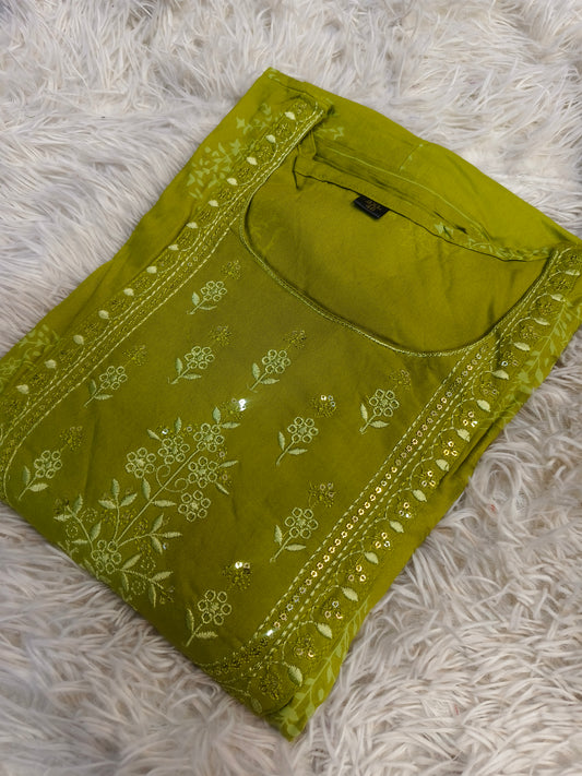 Sky Blue Cotton Anarkali Top