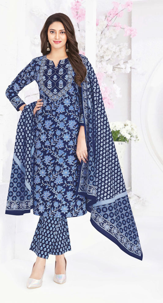 Navy blue cotton suits