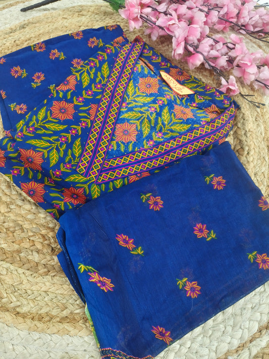 Blue  Aarvi Pure Cotton Suit