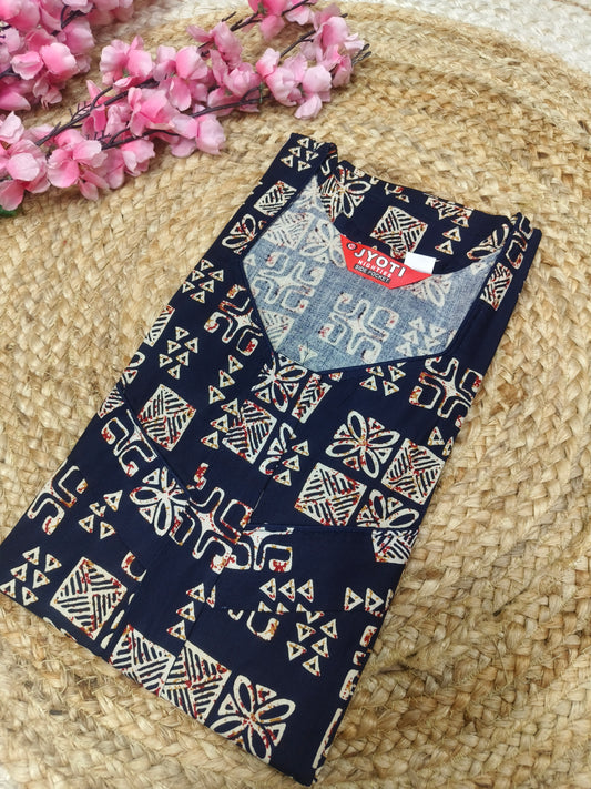 Navy Blue Feeding Pure cotton Nighty