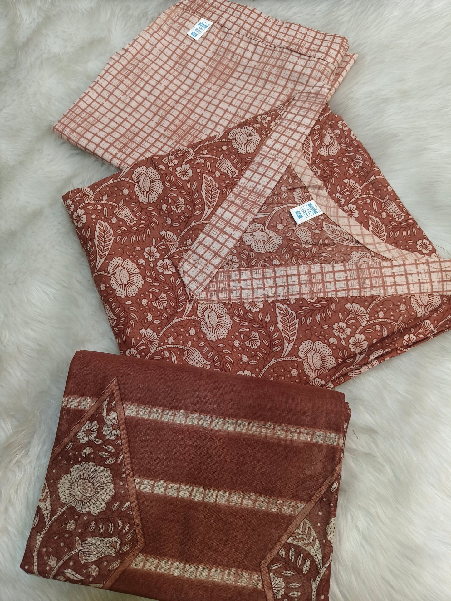 Beige pure cotton suits
