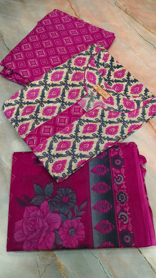 Baby Pink Cotton sets with duppata