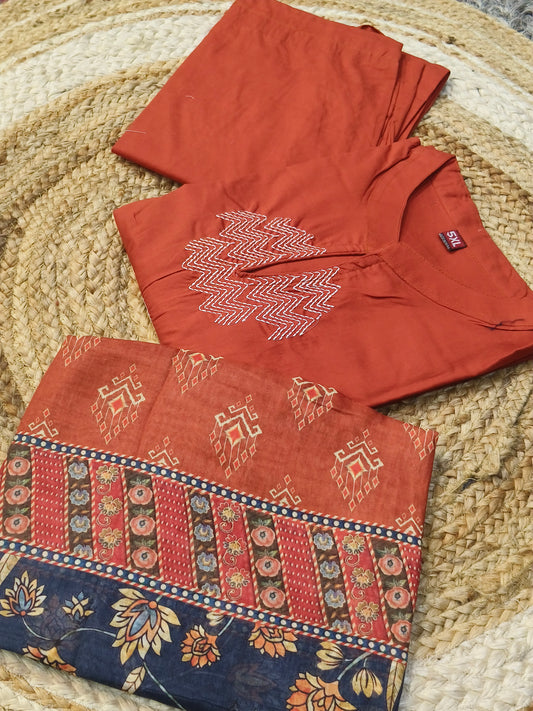 Rustic Orange pure cotton suits