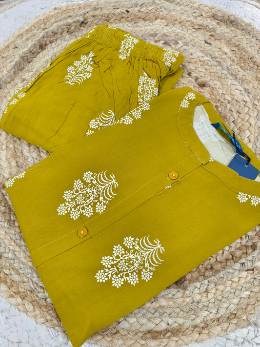 Yellow rayon cord set