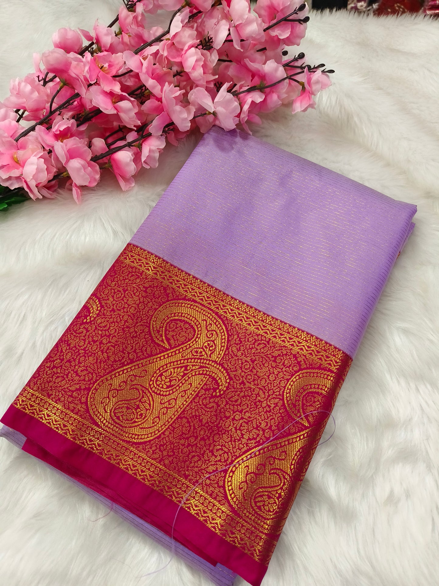 Lavender  kanjivaram silk saree