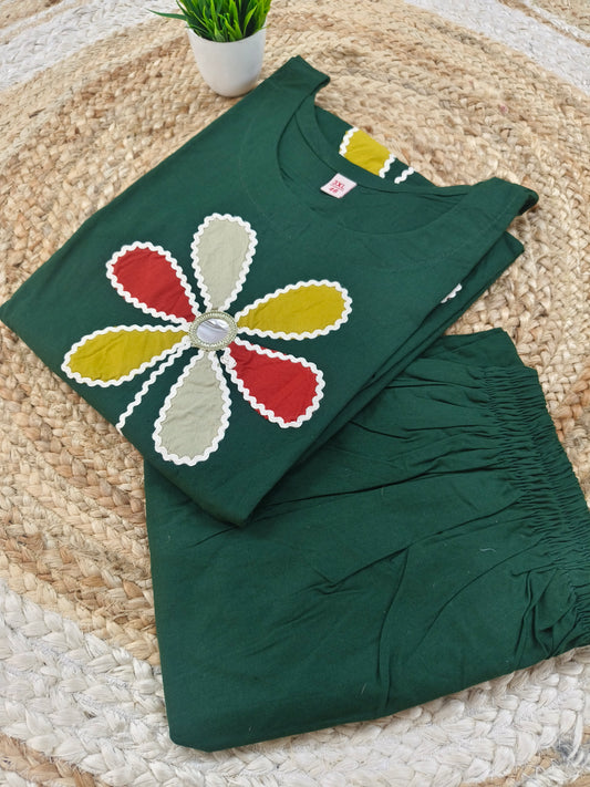 Bottle Green premium  cotton cord set
