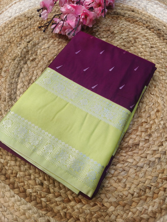 Wine kanjivaram silk saree