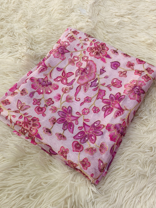 Light Rose Pink Silk blouse piece