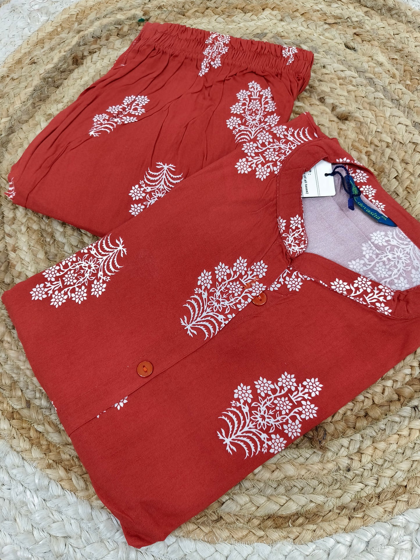 Red rayon cord set
