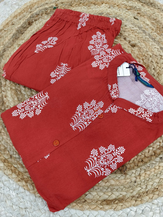 Red rayon cord set