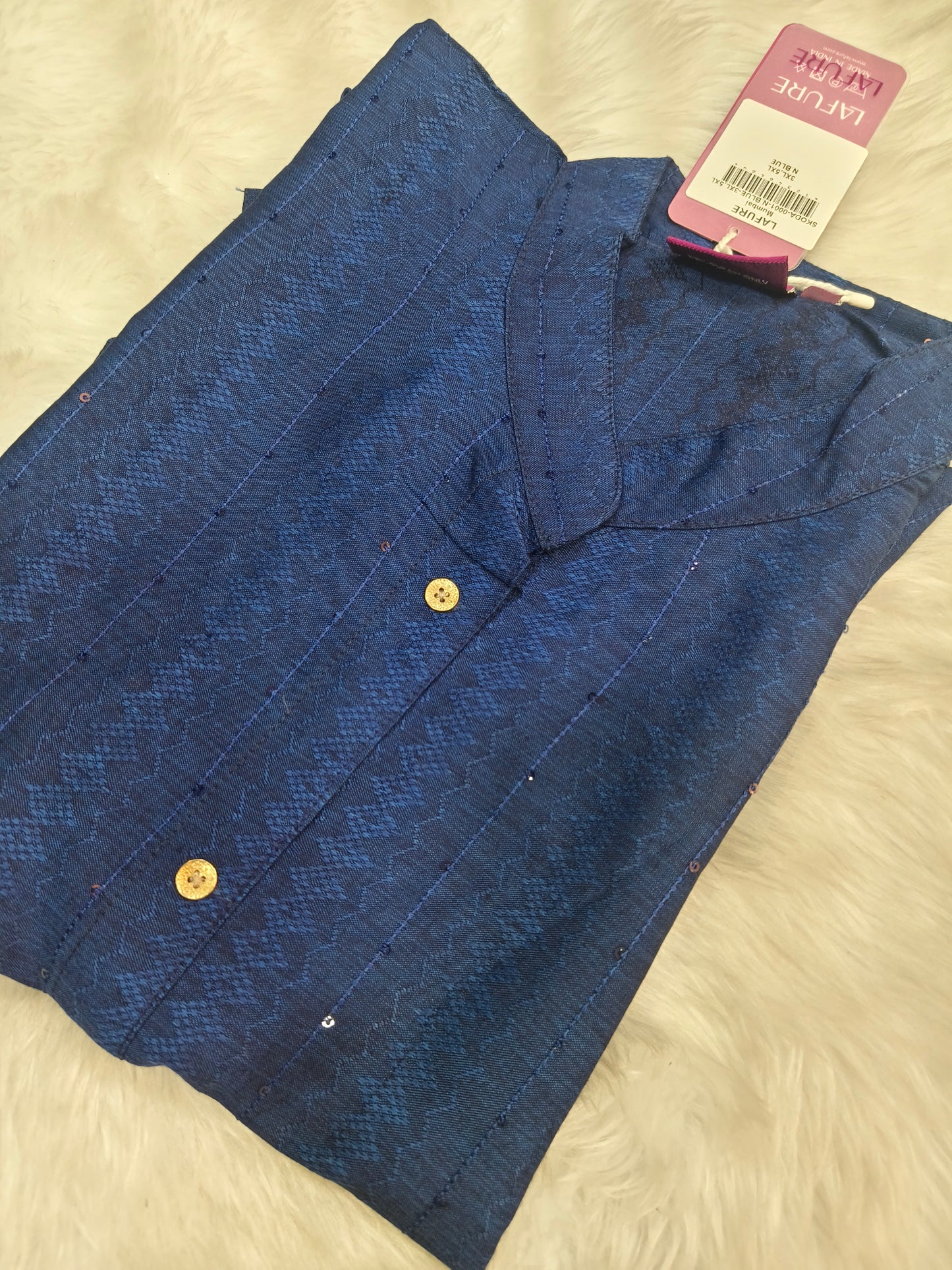Blue Cotton side cut kurti