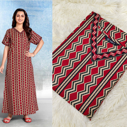 Red printed Pure cotton Nighty