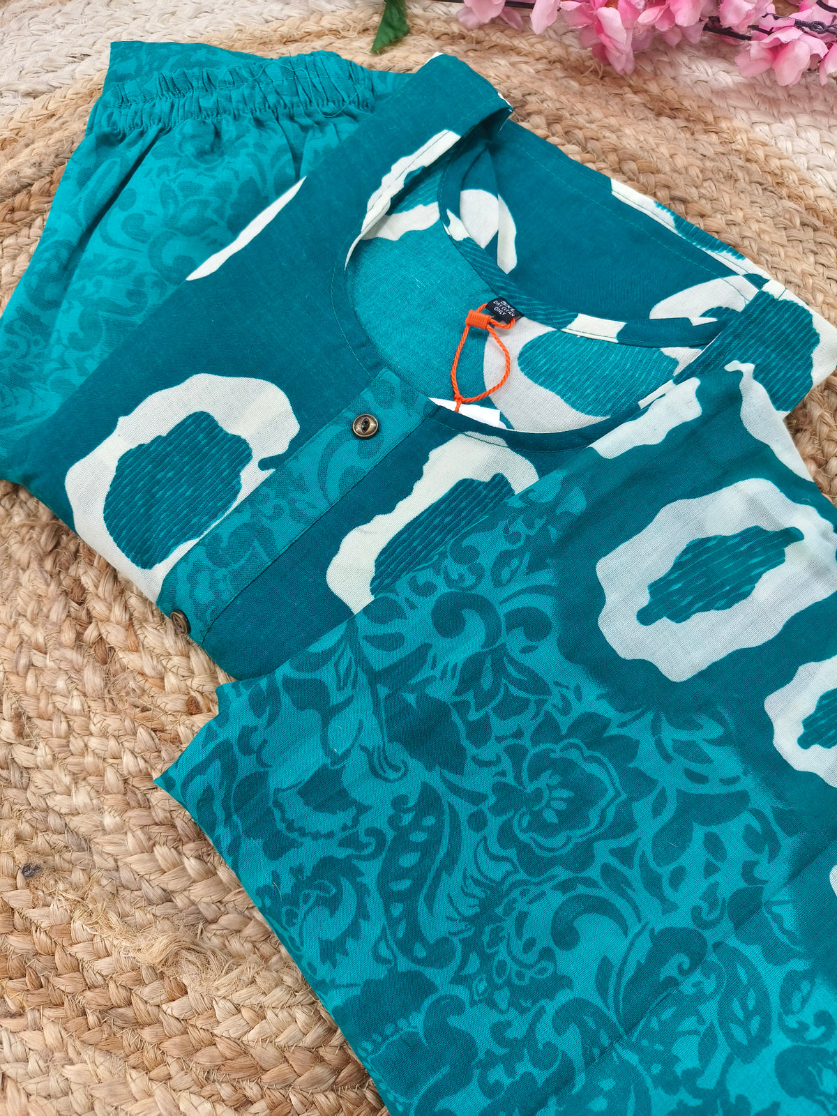 Blue Pink Cotton sets with duppatta