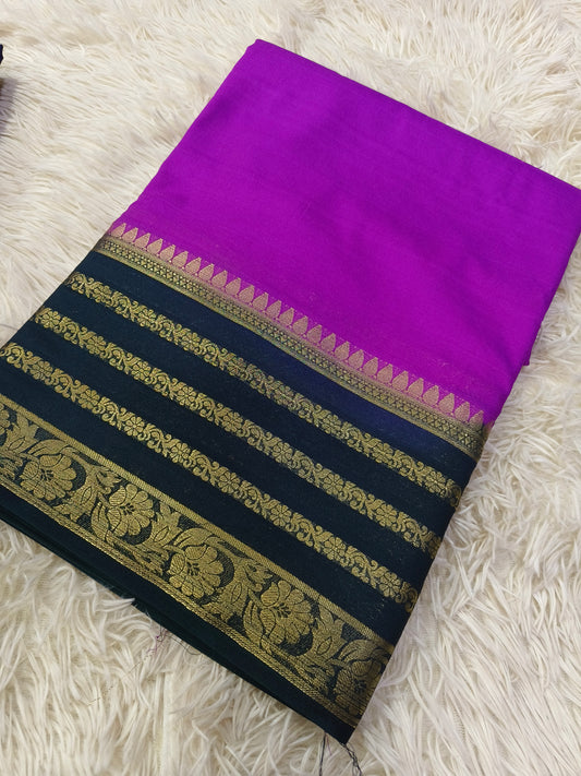 Purple semi Mysore crepe silk